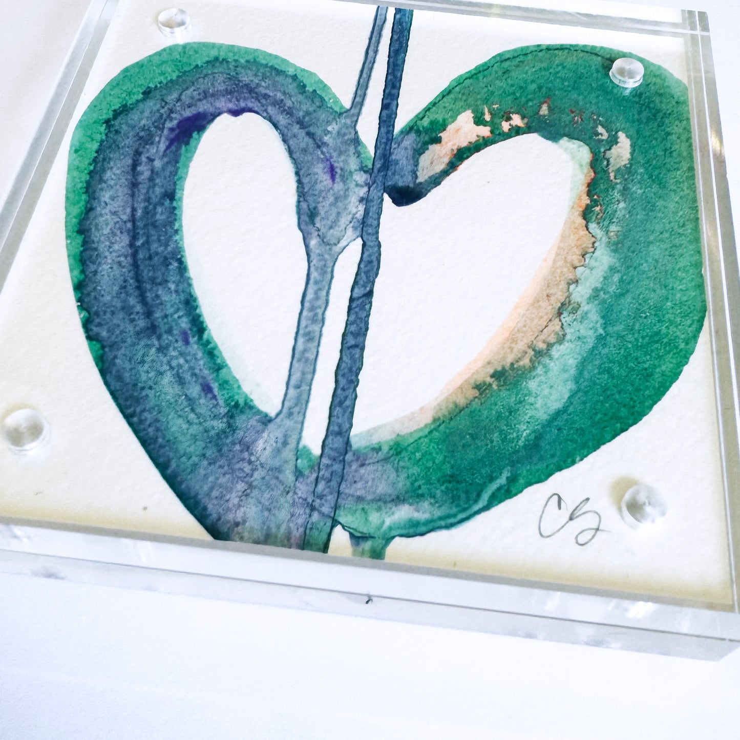 Holding On - Acrylic Heart Block Painting