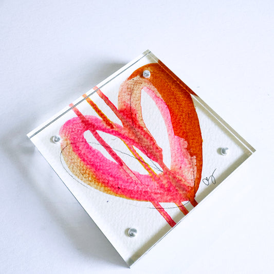 High Voltage - Acrylic Heart Block Painting