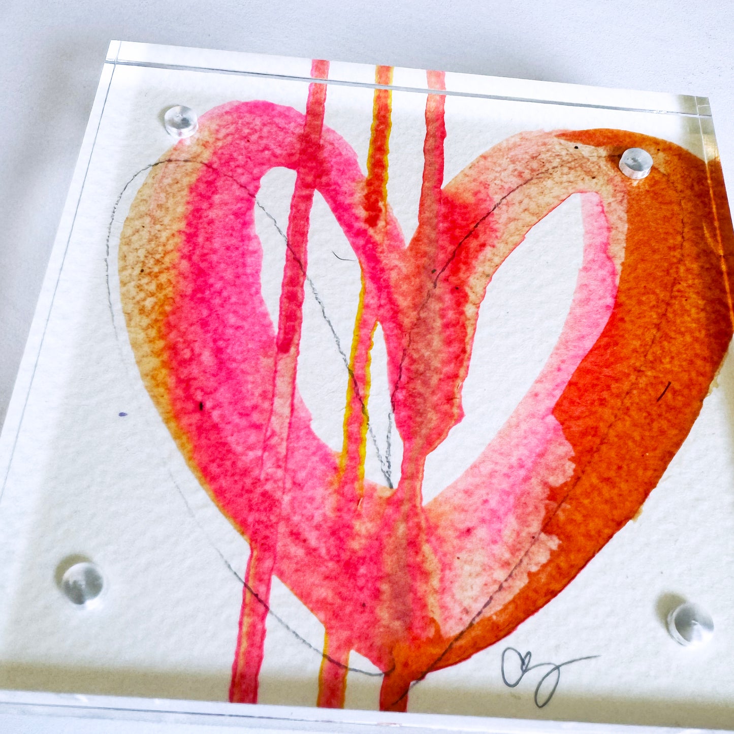 High Voltage - Acrylic Heart Block Painting