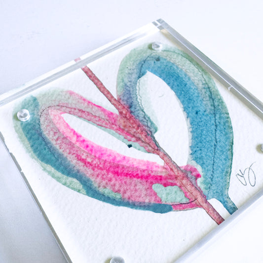 Don't Blink - Acrylic Heart Block Painting