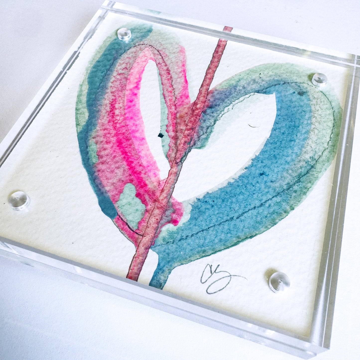 Don't Blink - Acrylic Heart Block Painting