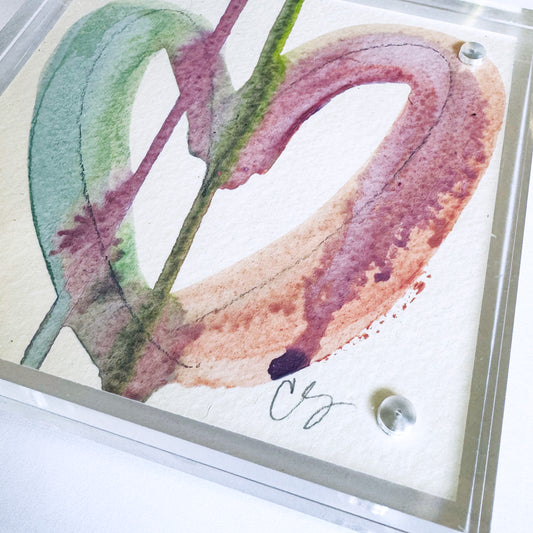 Stay Close - Acrylic Heart Block Painting