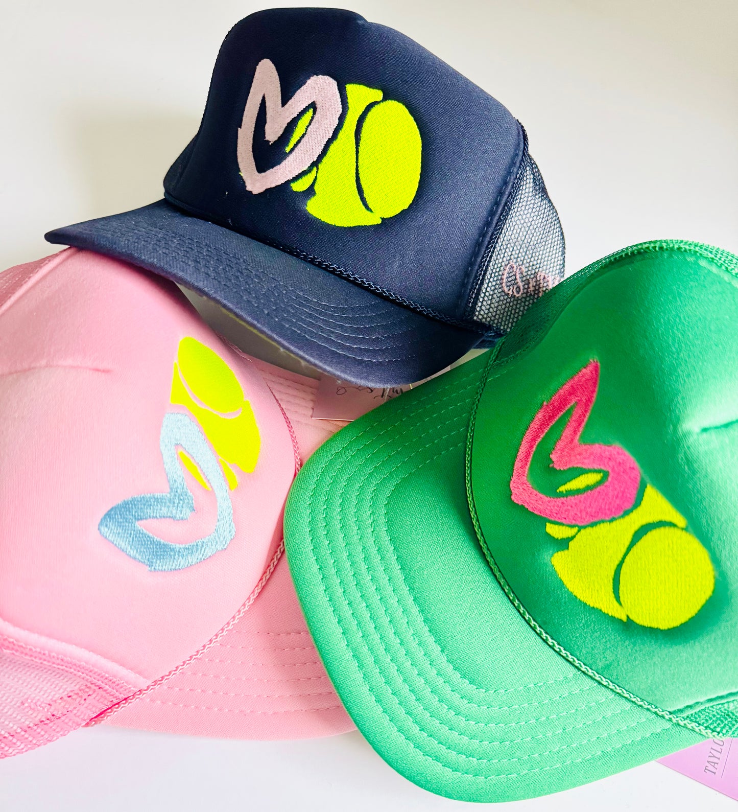 Carrie Song X TMS Tennis Love Trucker Hat - Navy Blue