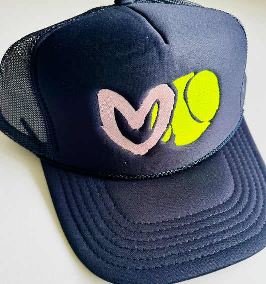 Carrie Song X TMS Tennis Love Trucker Hat - Navy Blue