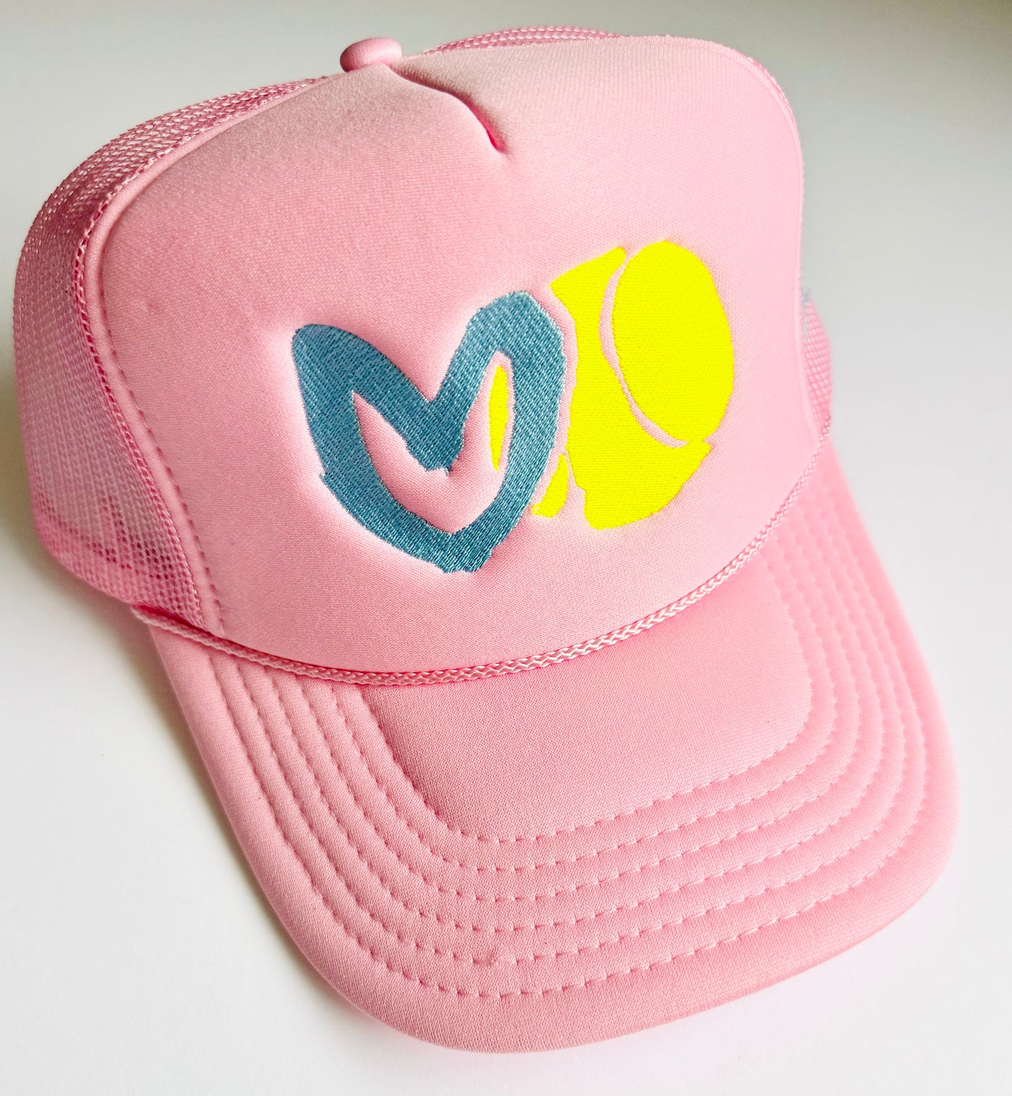Carrie Song X TMS Tennis Love Trucker Hat - Pink