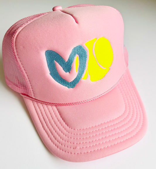 Carrie Song X TMS Tennis Love Trucker Hat - Pink