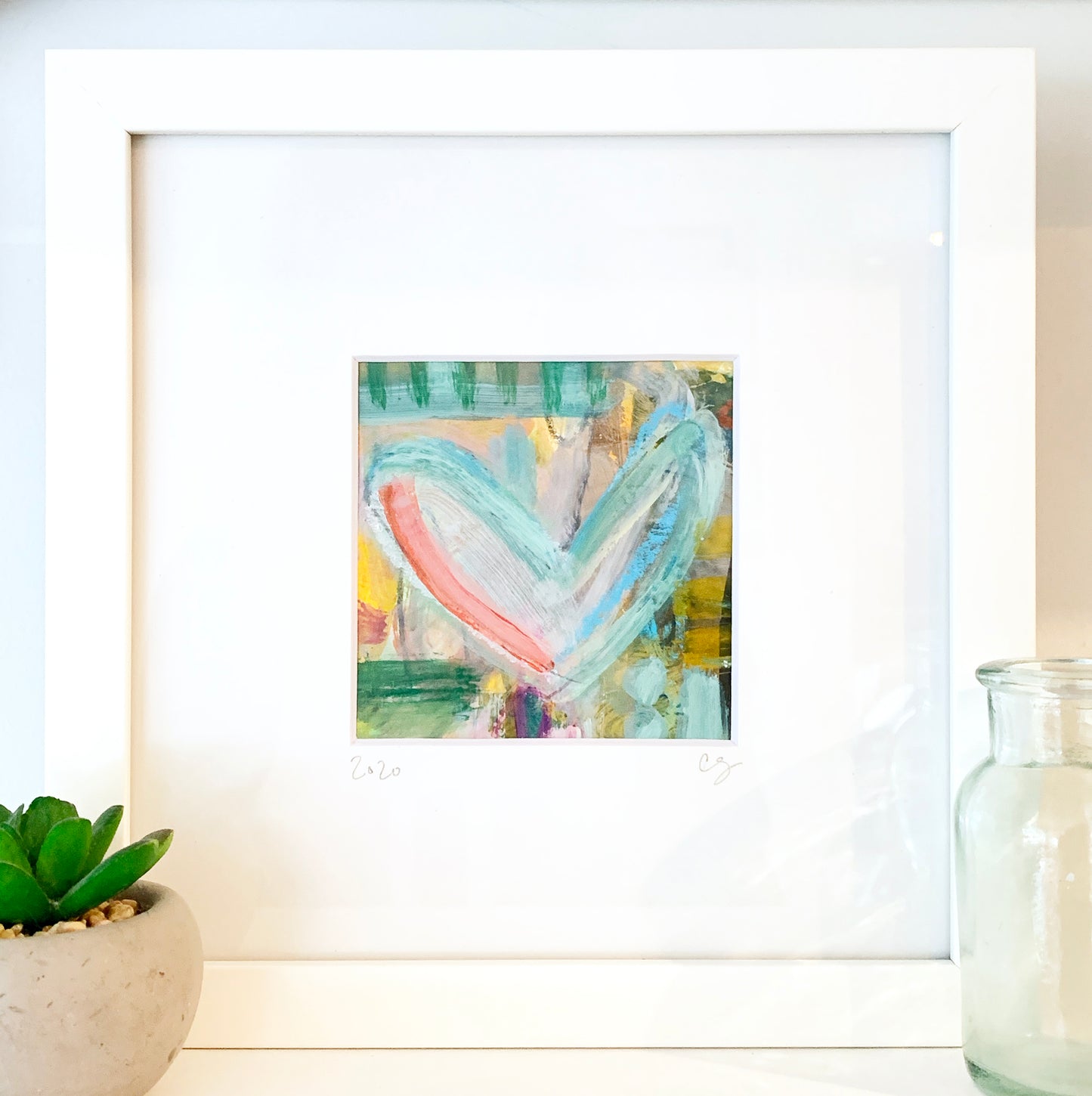 Framed Heart Painting