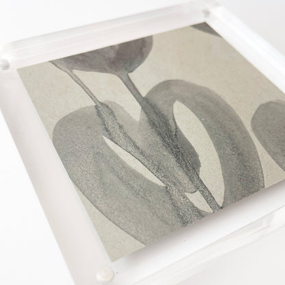 Acrylic Block Black Heart Painting