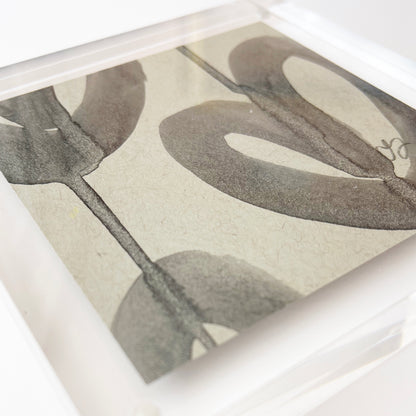 Acrylic Block Black Heart Painting