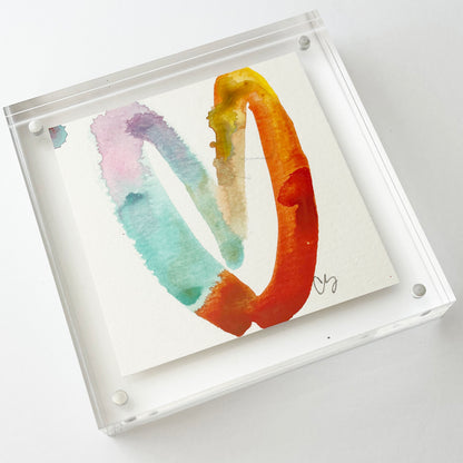 Acrylic Block Turquoise Heart Painting