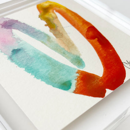 Acrylic Block Turquoise Heart Painting